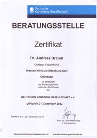 Abbildung: Zertifizierte Beratungsstelle der Deutschen Kontinenz Gesellschaft e.V.
